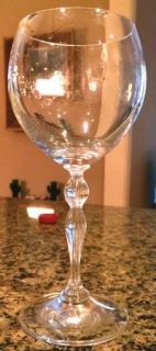 Mikasa Mic8 Clear Wine Glass   Petal/Bulbous Stem, Cupped Bowl,Clear