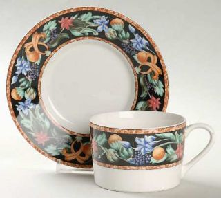 Christopher Stuart Mystical Garden Flat Cup & Saucer Set, Fine China Dinnerware