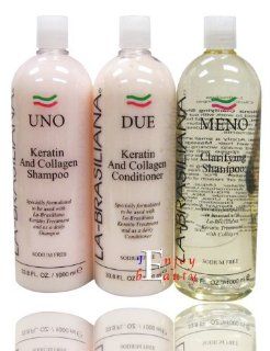 La Brasiliana UNO Shampoo DUE Conditioner MENO Clarifying 1000ml  Shampoo And Conditioner Sets  Beauty