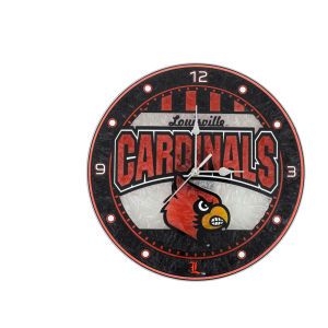 Louisville Cardinals Art Glass Clock
