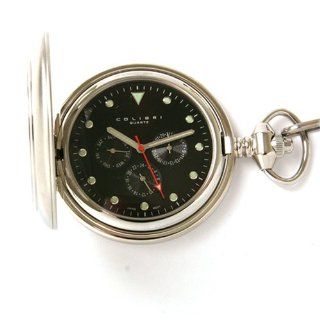 Colibri Pocket Watch Hunting Case Day Date 24 Hour Sub Dial Gift Box PWQ0956905S SALE at  Men's Watch store.