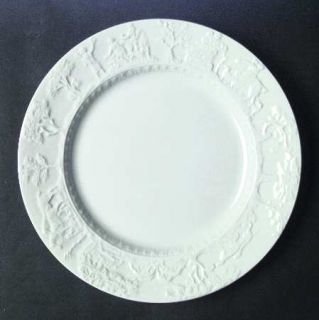 TG Green (England) Hunt Club Dinner Plate, Fine China Dinnerware   All White,Emb