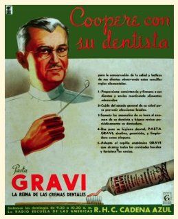 12"x18" Cuban toothpaste ad poster"Dentist Advises"Gravi.038   Prints