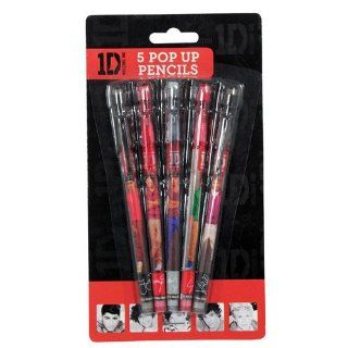 One Direction Official 5 Pop Up Pencils  Wood Lead Pencils 