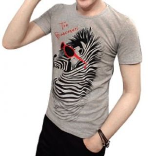 Man Stylish Round Neck Zebra Prints Fashional Shirt at  Men�s Clothing store Button Down Shirts