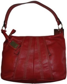 Women's Tignanello Purse Handbag Pebble Leather Hobo Glam Red Clothing