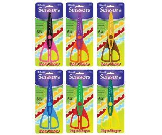 BAZIC 6 1/2 Inch Paper Shaper Scissors, Multi Color (4401 24), Pack of 24 