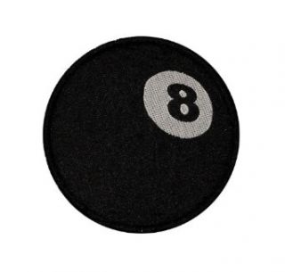 3" Black & White Eight "8" Ball Pool Billiards Patch Clothing