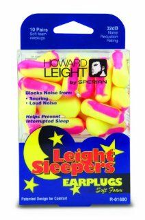 Howard Leight R 01680 Leight Sleepers Pre Shaped Foam Earplugs, 6 packs (60 Pair Total)