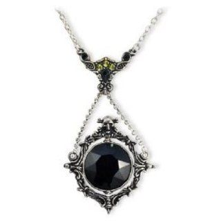 Obsidian Mirror Black Crystal Alchemy Gothic Necklace Jewelry