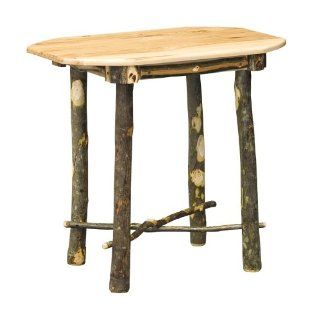 Amish Oval Rustic Hickory End Table  