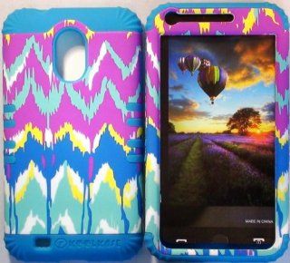 Cellphone Trendz (TM) Hybrid High Impact Bumper Case Tie Dye Aztec Tribal / Blue Silicone for Samsung Galaxy S2 EPIC 4G TOUCH D710 R760 for SPRINT/BOOST MOBILE/VIRGIN MOBILE/US CELLULAR Cell Phones & Accessories