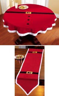 Collections Etc   Santa Belt Decorative Holiday Table Linens Runner   Christmas Decorations