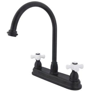 Kingston Brass Two Handle Centerset Deck Mount Kitchen Faucet KB3745PX, Oil Rubbed Bronze   Touch On Kitchen Sink Faucets