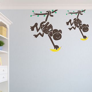 personalised monkey wall sticker by name art