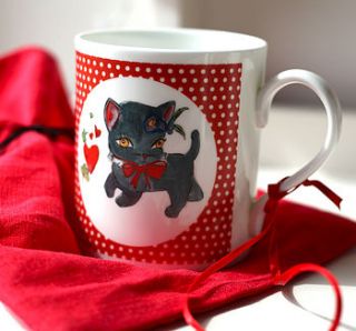 lucky cat mug by bedcrumb