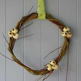 handmade willow easter egg wreath by the artisan dried flower company