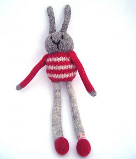 personalised wool knitted bunny rabbit by my baboo