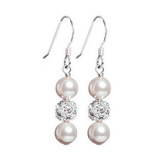 pearl and crystal bead earrings by vivien j
