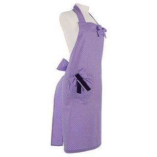 lavender spotty pinny by posh pinnies