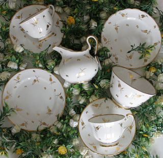 vintage tea set with milk jug & sugar bowl by the vintage tea cup
