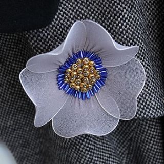 flower corsage with beaded centre by shim sham