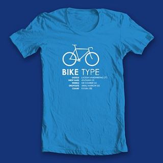 bike type slim fit organic t shirt by rebecca j kaye