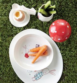 bunny green dish set by albetta