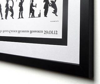 silhouette framed name by alphabet gifts