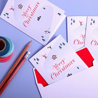 15 personalised christmas ski slope cards by the note studio