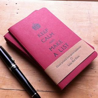 keep calm and make a list pocket notebook by little red press