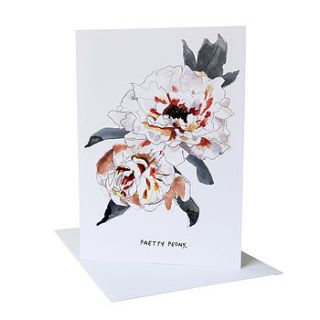 'pretty peony' greetings card by blank inside