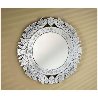 Afina Radiance 33 Round Traditional Cut Glass and Wall Mirror