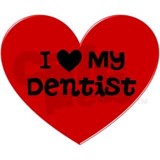 I Love My Dentist Heart Square Sticker 3" x 3 by DoctorDentistPatientGiveaways