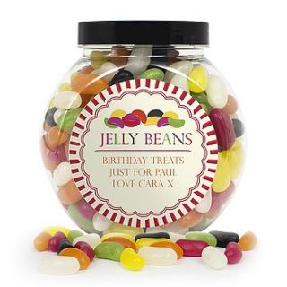 personalised jelly beans sweet jar by hope and willow