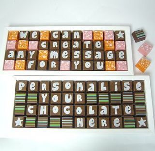 personalised chocolates in large box by chocolate by cocoapod chocolate