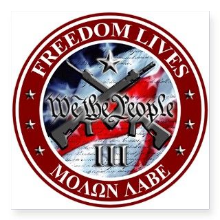We the People 3" x 3" Square Sticker by freedomlives1776
