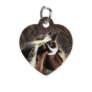 western horse leather pattern Pet Tag by listing store 62325139