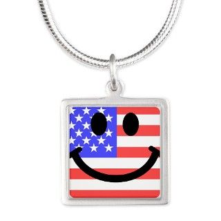 American Flag Smiley Face Necklaces by InspirationzStore