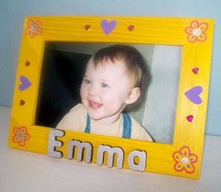 personalised girly photo frame by dream scene children's gifts