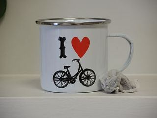 i love bicycles enamel mug by alphabet interiors