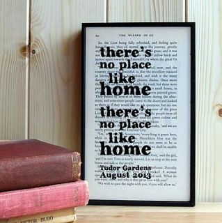 'no place like home' house warming gift by bookishly