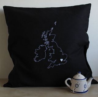 personalised uk and ireland map cushion cover by thread squirrel