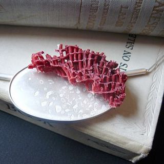 red coral and etch neckpiece by anna bagnall jewellery