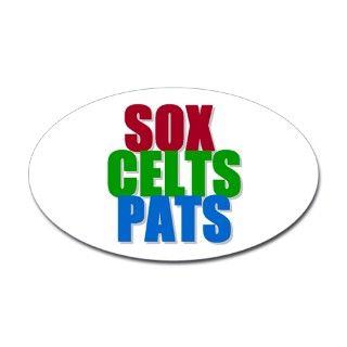 Boston Home Team Sports Oval Decal by hometeam_boston