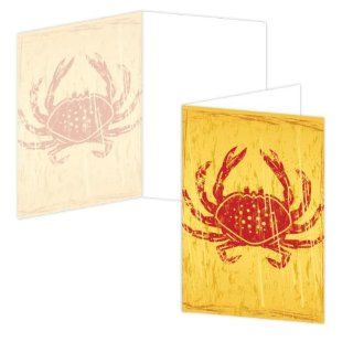 ECOeverywhere Rustic Crab Boxed Card Set, 12 Cards and Envelopes, 4 x 6 Inches, Multicolored (bc11689)  Blank Postcards 