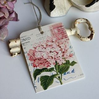 set of six 'hydrangea' gift tags by claryce design