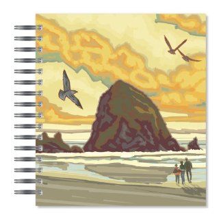 ECOeverywhere Haystack Rock Picture Photo Album, 18 Pages, Holds 72 Photos, 7.75 x 8.75 Inches, Multicolored (PA14396)  Wirebound Notebooks 