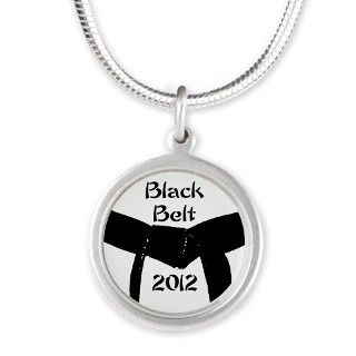 Martial Arts Black Belt Silver Round Necklace by Admin_CP4324257