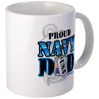 Proud Navy Dad Dog Tag Mug by fightcancerteestwo